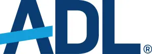 A blue and white logo for the department of education.